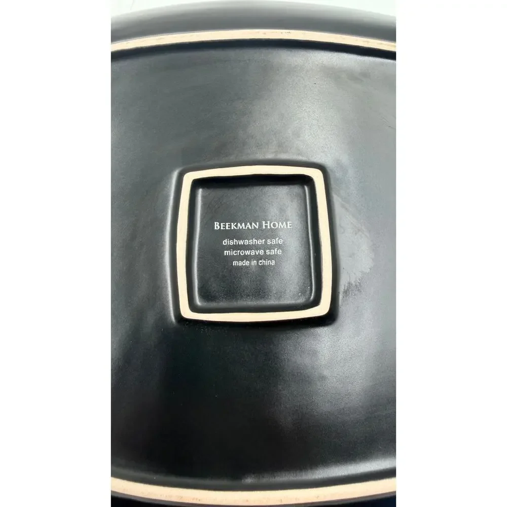 Set of 4 Beekman Home Brown Reactive Glaze Square 10